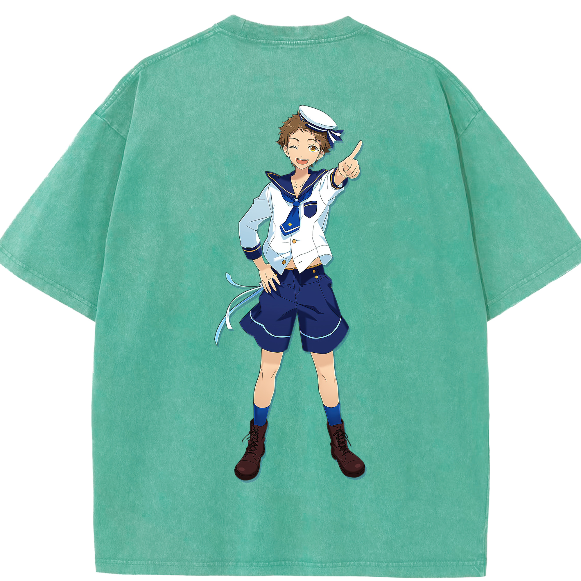 （画像用） あんさんぶるスターズ! Ensemble Stars 綿100% ヴィンテージ風 半袖Tシャツ（背面プリント）